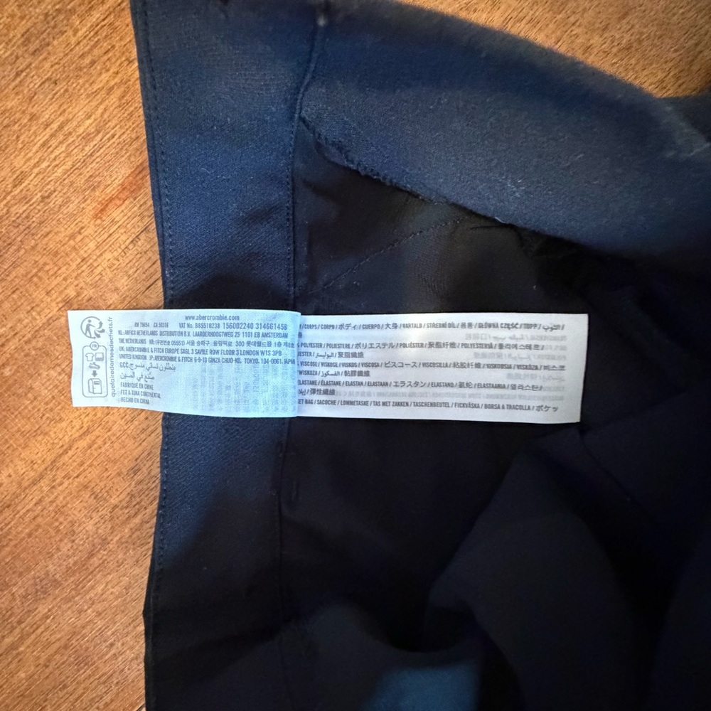 Abercrombie & Fitch Sloane Tailored Wide-Leg Women's Black Trousers Size 24 (00) - Picture 9 of 16